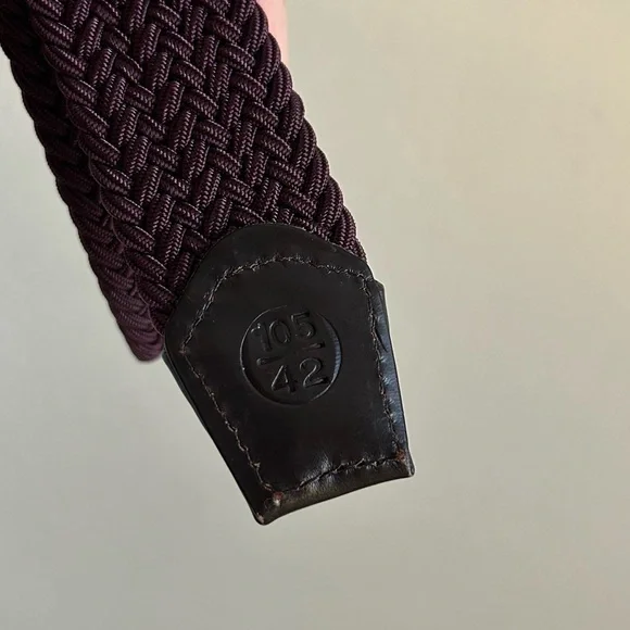 Lottusse Men’s Purple Braided Leather Belt Size 42 - Picture 4 of 5